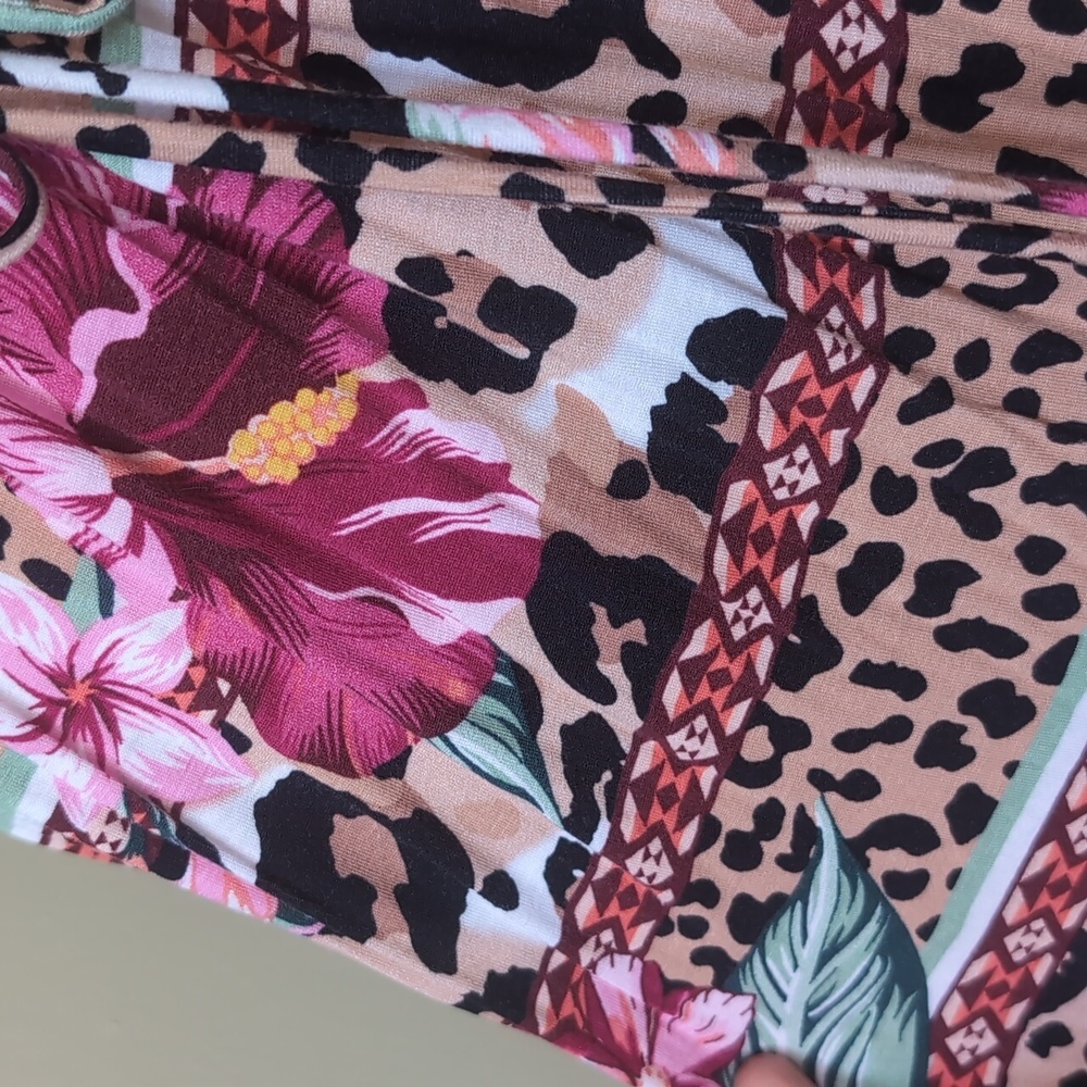 Lascana for Venus Strapless Maxi Dress Large Floral Animal Print Pockets EUC - Picture 15 of 16